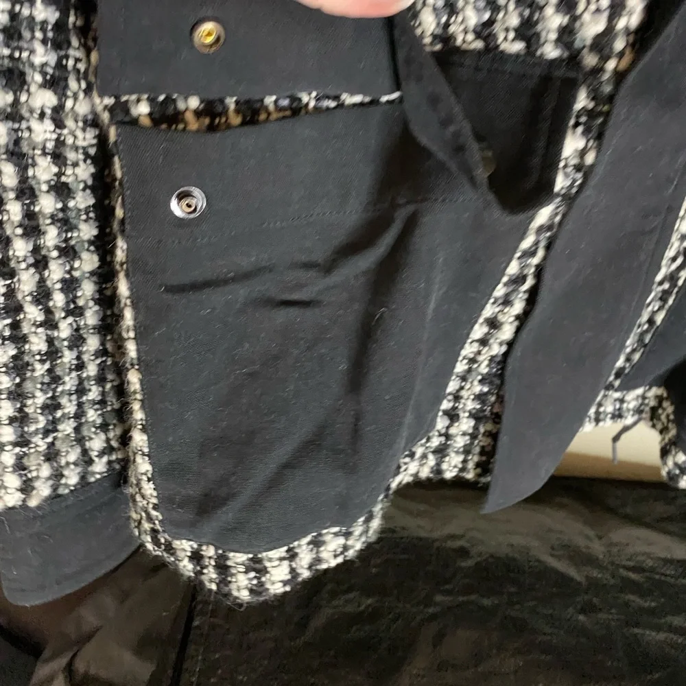Final CCO📍🔥THE KOOPLES GARDEN TWEED BLACK, GRAY RELAXED FIT JACKET BIG POCKETS - Picture 10 of 17